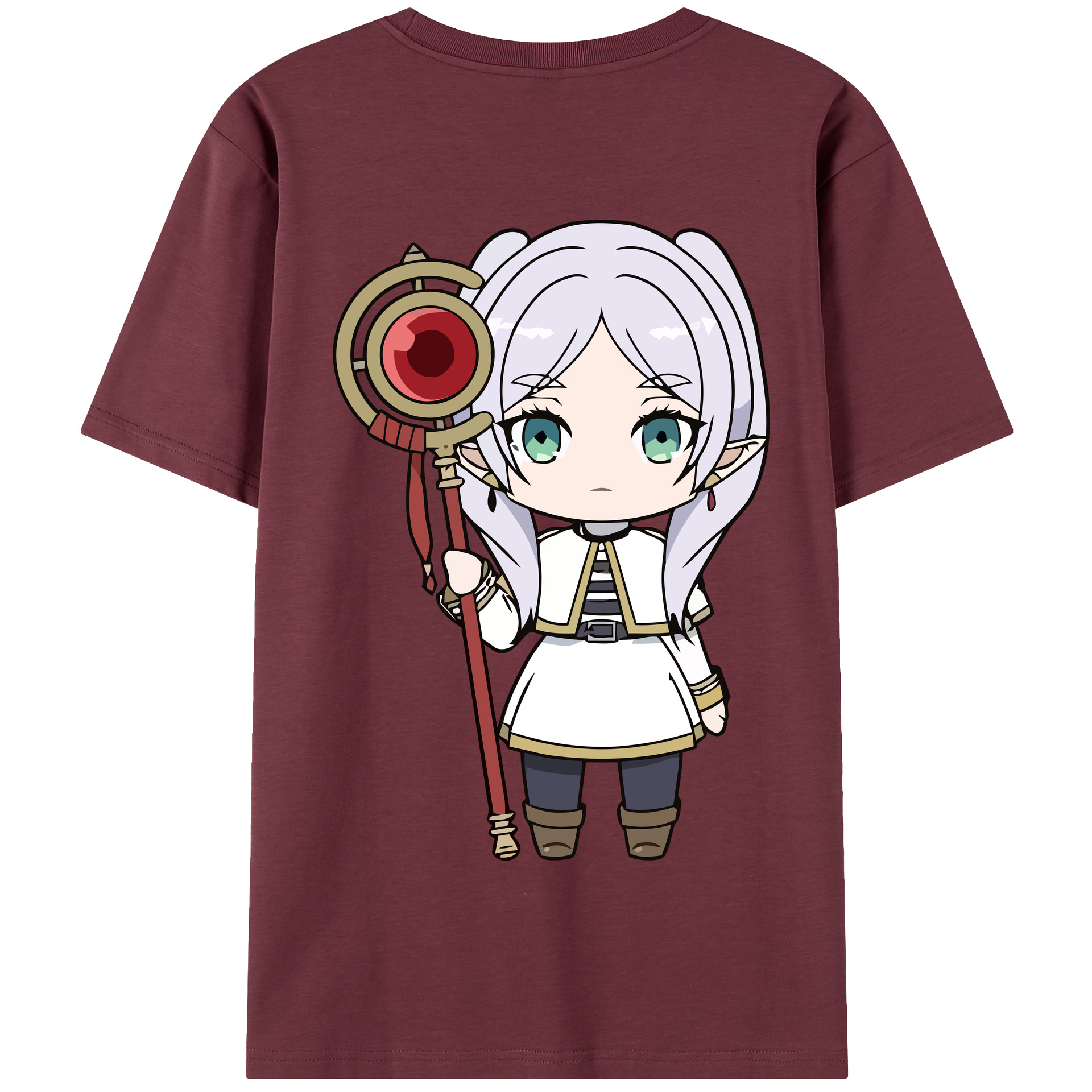 （画像用） 葬送のフリーレン Frieren 綿100％半袖Tシャツ（背面プリント）
